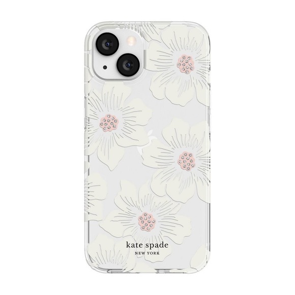 Kate Spade Apple iPhone 13 Pro Protective Hard Shell Case in Hollyhock Floral - Picture 2 of 12